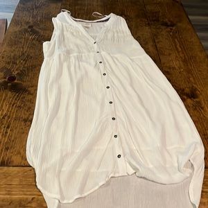 White summer dress, sleeveless